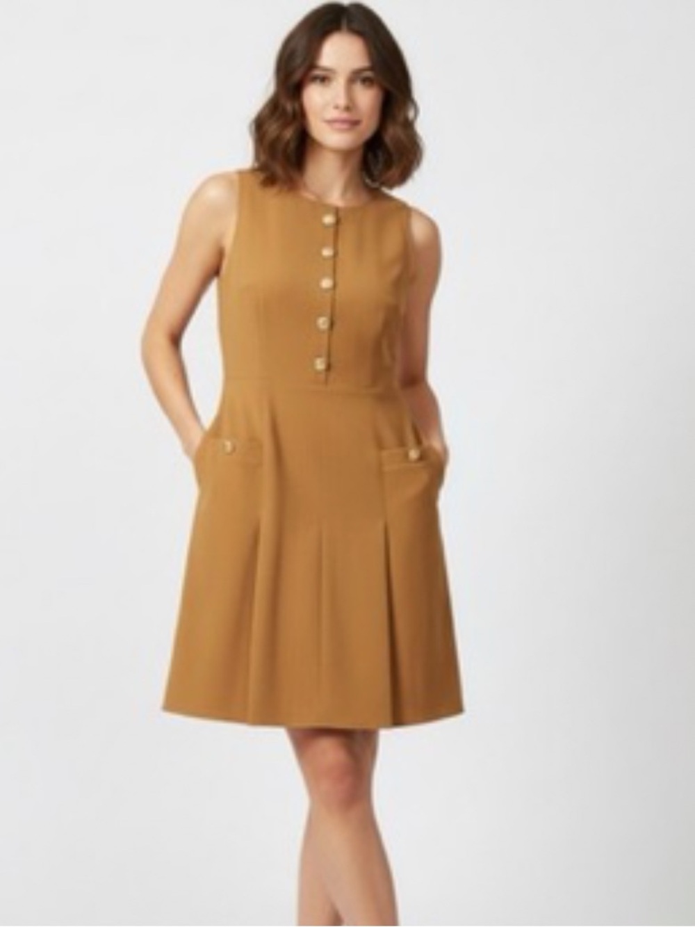 J Crew Tollegno 1900 Collection, Wool Pleated A-Line Dress (Sz 10)